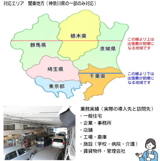 出張対応エリアと業務実績